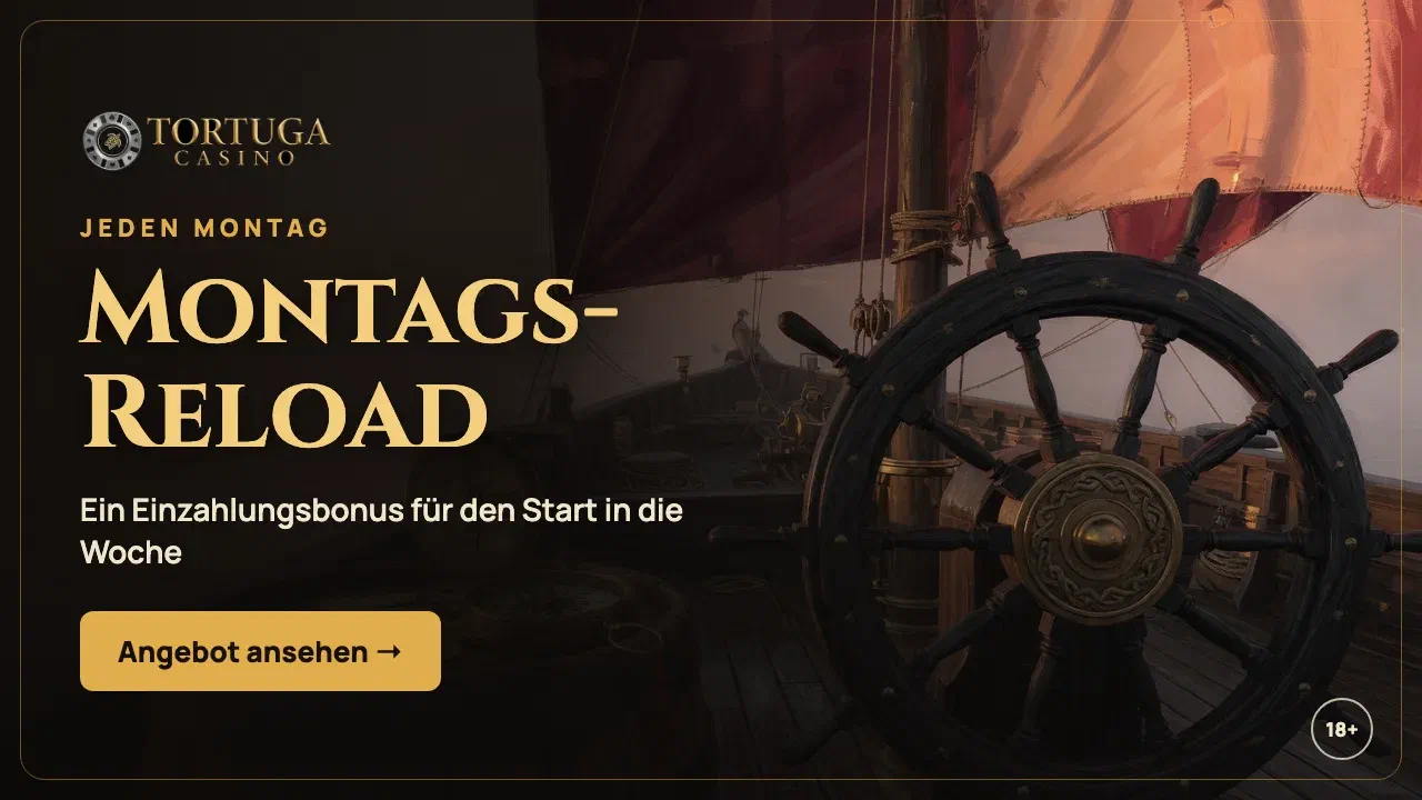 Montags-Reload bei Tortuga Casino: ein Einzahlungsbonus jede Woche