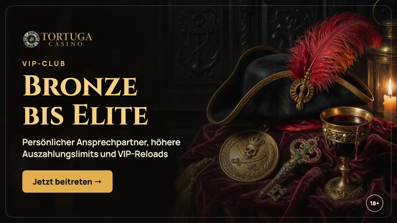 VIP-Club von Tortuga Casino: Stufen Bronze bis Elite
