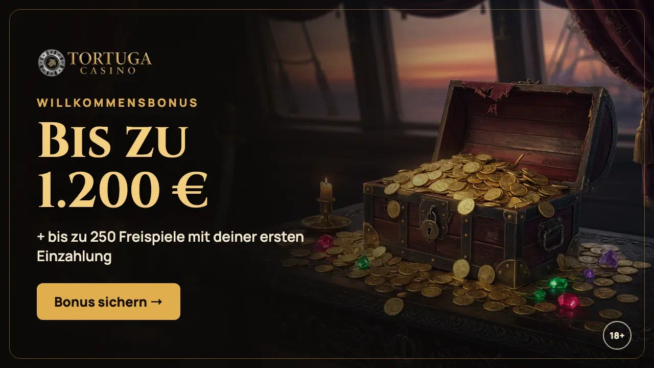 Tortuga Casino: bis zu 1.200 € Willkommensbonus und 250 Freispiele