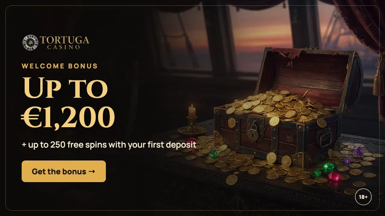 Tortuga Casino: up to €1,200 welcome bonus and 250 free spins