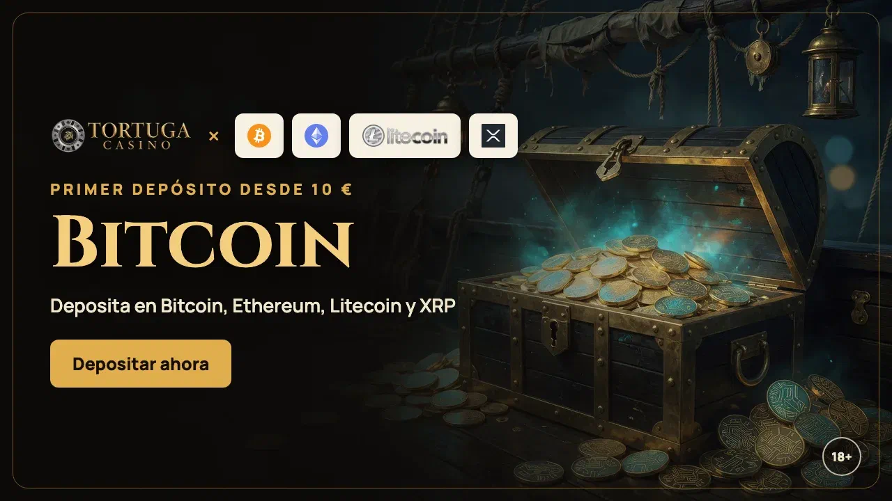Bitcoin en Tortuga Casino: deposita en BTC, ETH, LTC o XRP desde 10 €