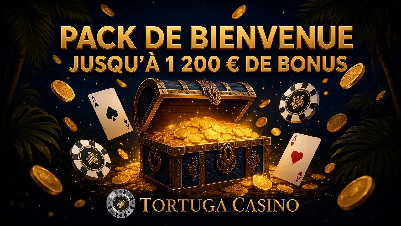 Pack de bienvenue Tortuga Casino : jusqu'à 1 200 € de bonus