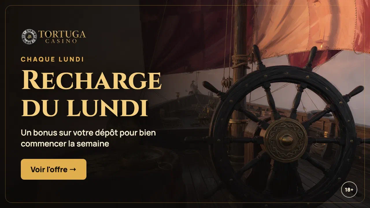 Recharge du lundi Tortuga Casino : un bonus sur votre dépôt chaque semaine