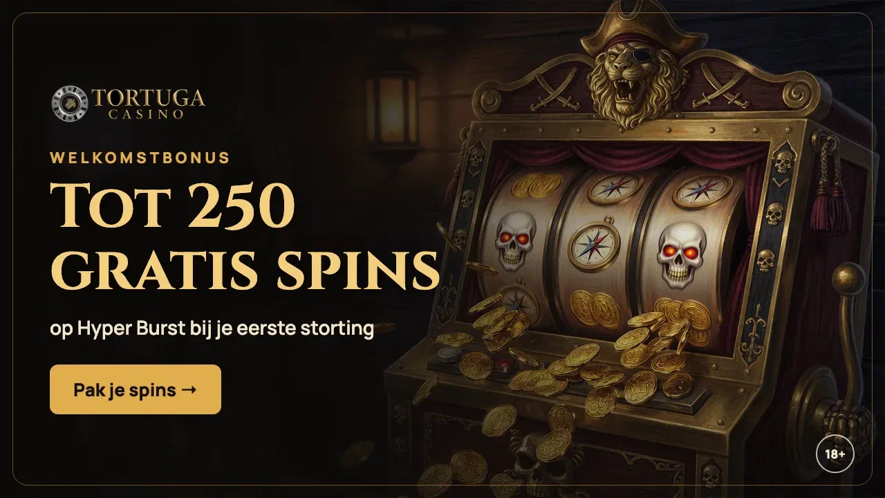 Tortuga Casino: tot 250 gratis spins op Hyper Burst bij je eerste storting
