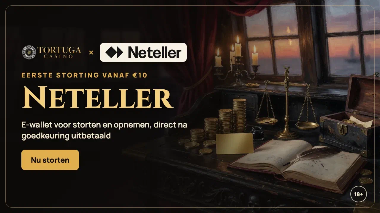 Neteller bij Tortuga Casino: eerste storting vanaf €10 en snelle uitbetaling