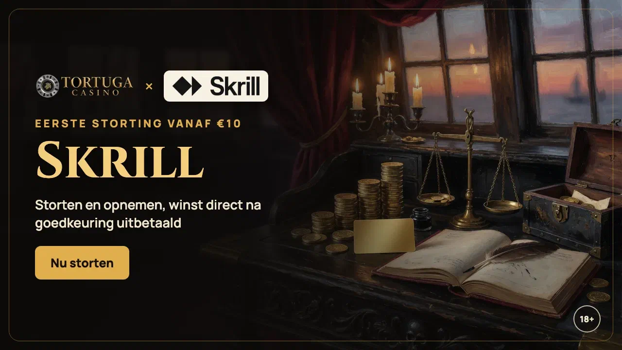 Skrill bij Tortuga Casino: storten vanaf €10 en direct uitbetaald na goedkeuring